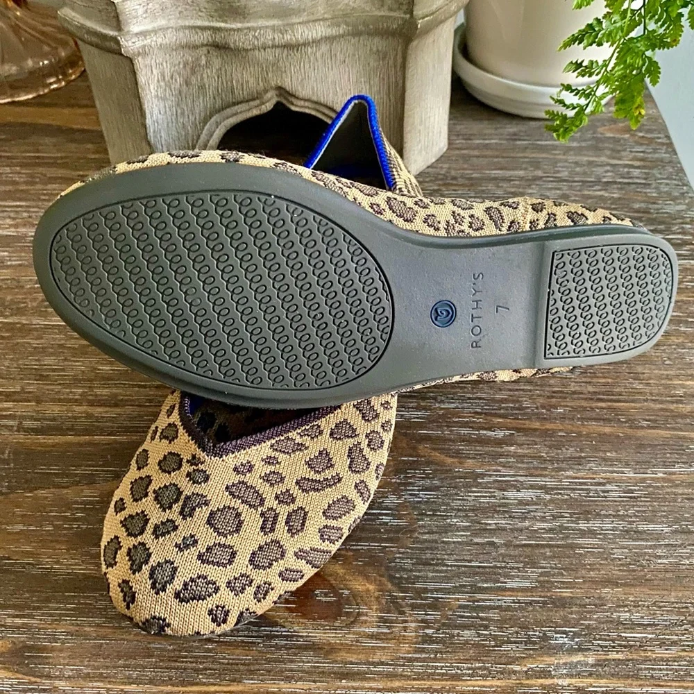 Rothy’s‎ The Flat Round Toe Ballet Flats Leopard Cheetah Print Shoes Womens 7